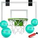 ropoda Mini Basketball Hoop - Glow in The Dark, Over The Door Basketball Hoop Indoor, Indoor Basketball Hoop Backboards for Teens and Adults, Mini Hoop for Kids with 4 Balls and Pump (Green)