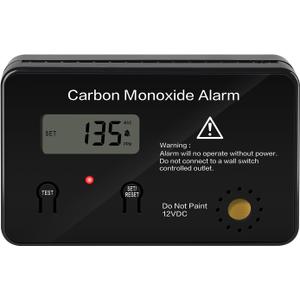 Marine Carbon Monoxide Detector with Customizable Alarms, LED Indicator Light and 100dB Loud Alarm, Including a 12V 3A Normally Closed Relay, Provide You with Additional Security Protections HMCOA-01