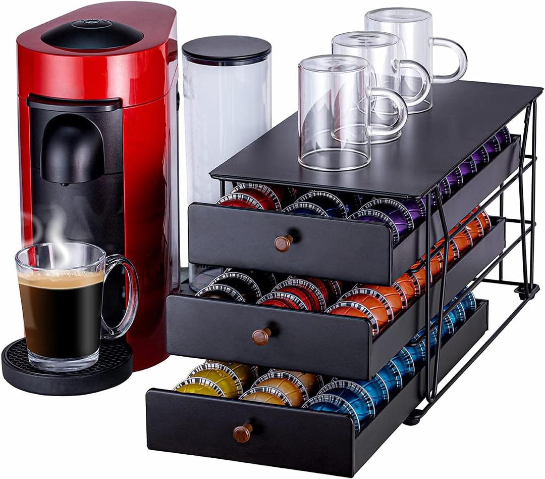 For Nespresso Pods Holder Vertuo Pod Holder for Vertuoline Capsules (90 pods-3tiers)
