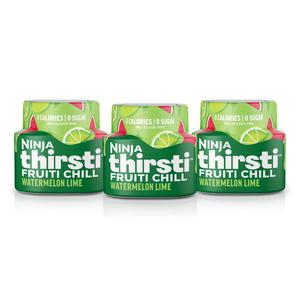 Ninja Thirsti Flavored Water Drops, FRUITI CHILL Watermelon Lime, Bold Fruit Flavor, Sparkling or Still, Zero Calories, Zero Sugar, Makes 17, 12oz drinks, 3 Pack, WCFWTLIAM