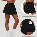 Tennis Skirts for Women Pleated Athletic Skort High Waisted Golf Skirts with Shorts Pocket Athletic Running Activewear (Black, M)