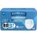 Medline FitRight Adult Incontinence Underwear, Heavy Absorbency, 3X-Large, 75"-94" Waist (20 Count, 4 Pack) (White, XXXL)