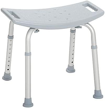 Drive Medical RTL12203KDR Shower Chair, Adjustable Shower Stool with Suction Feet, Shower Seat for Inside Tub, Bathroom Bench, 300 LB Weight Capacity