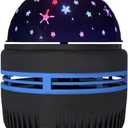 Star Projector Night Light Crystal Magic Ball Lamp USB Charging Mini Galaxy Projection Lamp Multifunctional Starry Sky LED Lamp Creative Children 's Bedroom Night for Room Bedroom(Star cover,black)