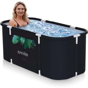 Portable Foldable Bathtub - Create Your Spa Anywhere for Adventure & Relaxation | Collapsible Adult Soaking Tub for Camping, Van Life, Apartments | Durable, Leak-Proof PVC (Leaf)
