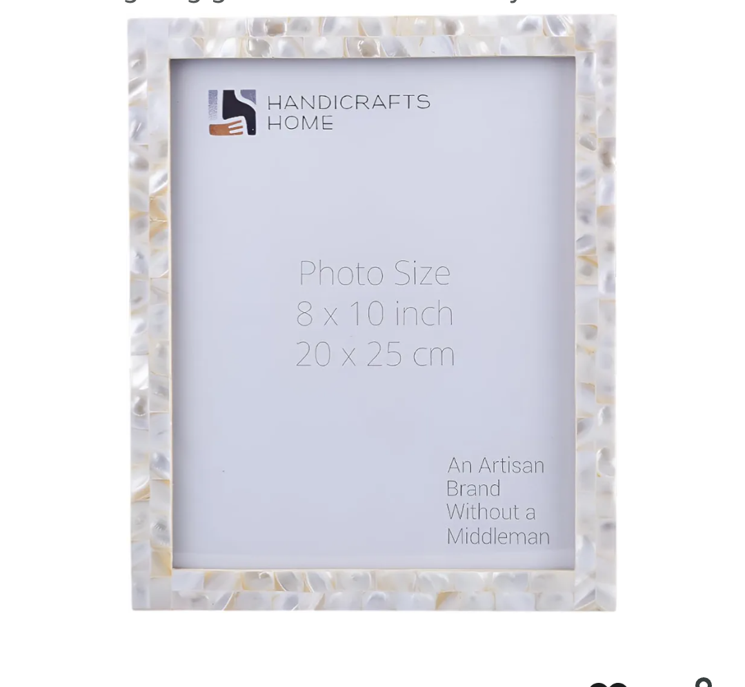 Handicrafts Home 8x10 Picture Frame Mother of Pearl Collection, Handcrafted Photo Frame, Small Picture Frame for Living Room, Wall Decor, Office Desk Decor, Vintage Picture Frames, Gift for her, Thanksgiving gift for friends & Family