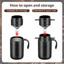 Camping Pour Over Coffee Maker Set- 16oz Portable Single Serve Maker with Reusable Filter Kit for Camping,Stainless Steel Coffee Maker for Travel,Backpacking,Office & Home & Outdoor Use