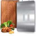 Titanium Cutting Boards For Kitchen,Ebony Wood Cutting Board,Double Sided Metal Chopping Board With Handle And Juice Groove, Idea Kitchen Appliances For Meat And Charcuterie