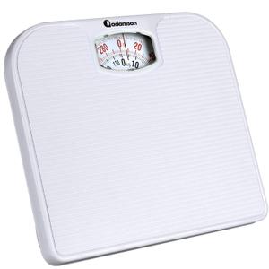 Adamson A21 Analog Scales for Body Weight - Up to 300 LB - New - Anti-Skid Rubber Surface + Large Numbers - Analog Bathroom Scale - Affordable - Durable with 20-Year Assurance (White)