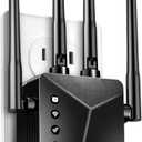 2026 WiFi Extender Signal Booster for Home & Outdoor - 5X Faster Internet Booster with Ethernet Port, Covers 13,000+ Sq.Ft House & Yard | Long Range Wireless Repeater Amplifier, Works with Any Router (Black)