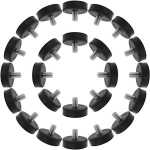 uxcell M10 x 15 x 43mm Leveling Feet Adjustable Leveler Floor Protector Round Base for Furniture Chair Table Leg 24 Pack