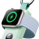 JOYROOM Portable Charger for Apple Watch,2000mAh Fast Charger for iWatch Series 10/9/8/7/6/5/4/3/2/SE/UItra2/Ultra, Power Bank Keychain Style with Compact Magnetic Design Travel Essential(Mint)