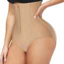 Gotoly Women Butt Lifter Shapewear Panties Waist Trainer Body Shaper Hi-Waist Tummy Control Slim Smooth Panty (Small, Beige)