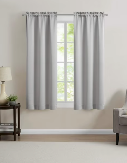 Blackout Curtain Panel Pair, Set of 2, Gray Dawn, 25"W x 66"L