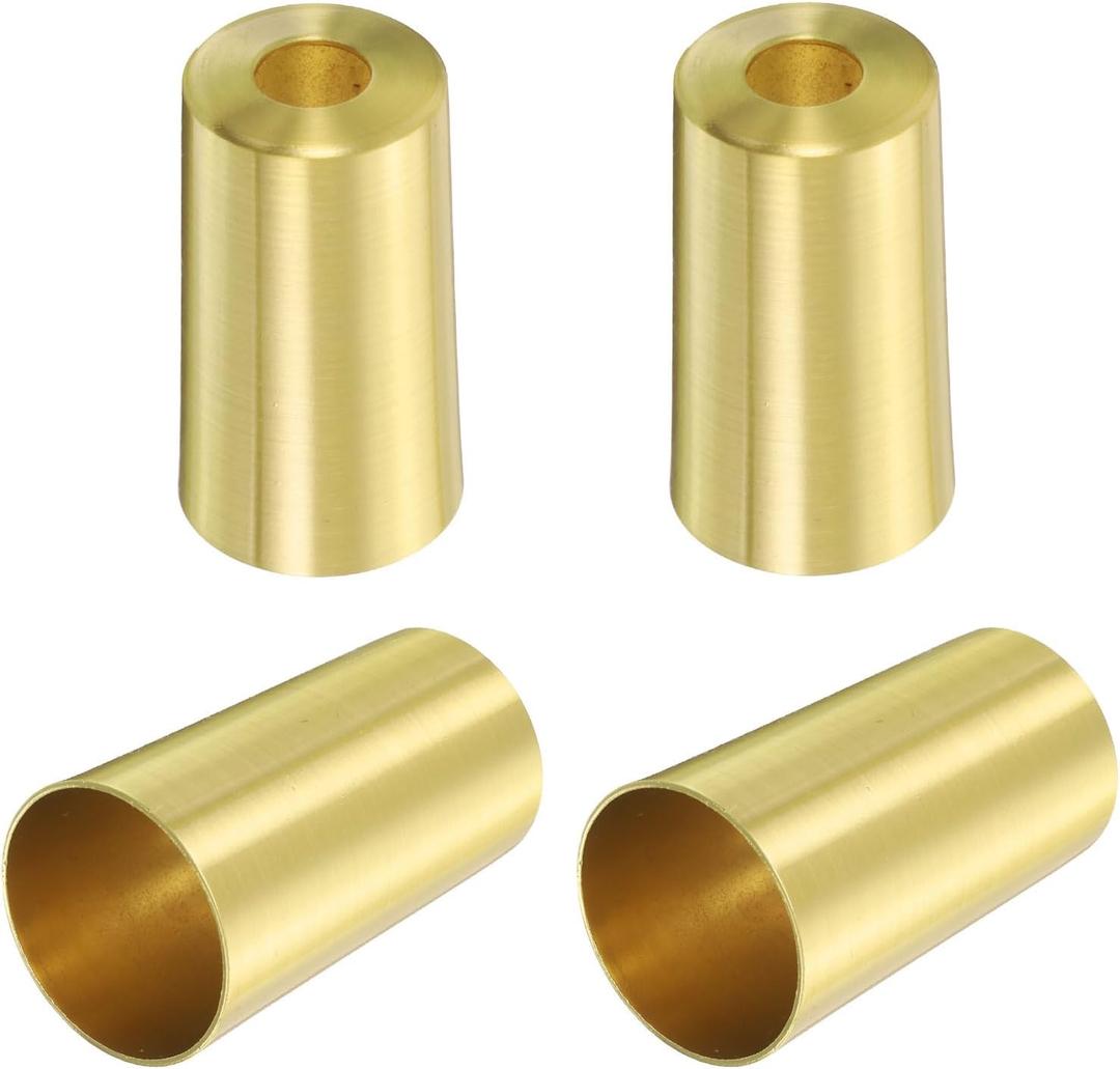 uxcell 4Pcs Metal Furniture Feet Cover, 1 x 2 Inch Conical Gold Table Foot Cap Increase Height Furniture Pads Leg Cover Protector for Chair, Table, Sofa