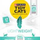 Purina Tidy Cats Low Dust, Clumping Cat Litter Odor Control, LightWeight Free and Clean Unscented, Multi Cat Litter - 17 Lb. Box (17 Pound (Pack of 1))
