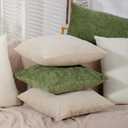 Throw Pillow Covers Set of 2, Soft Chenille Decorative Cushion Covers with Hidden Zipper for Sofa, Couch, Bedroom & Boho Farmhouse Home Decor 20 x20in (Beige)