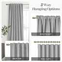 Full Blackout Grey Curtains 84 inches Long for Living Room, Black Out Linen Insulating Heat Light Blocking Curtains for Bedroom, 52x84 in Length, Grey