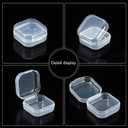SATINIOR 48 Packs Clear Small Plastic Containers Transparent Storage Box with Hinged Lid for Small Items Crafts Jewelry (1.37 x 1.37 x 0.7 Inches)