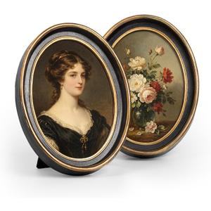 AELS 5x7 Inch Vintage Picture Frame, Set of 2 Elegant Antique Photo Frames with Glass Front, Photo Display, Tabletop Wall Hanging, Gift Ideas, Black Oval with Gold Trim