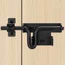 Slide Bolt Gate Latch with Padlock Hole, Heavy Duty Sliding Bolt Door Lock Hardware for Wooden Fence, Shed Gates, Barn Doors, Backyard Gate, Bolt Latch with Black Finish, 3 Pack