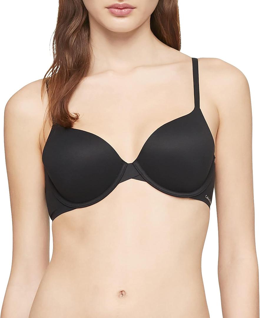 Calvin Klein Women's Perfectly Fit Memory Touch T-Shirt Bra (30DD, Black)