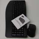 Wireless Keyboard and Mouse Combo, 2.4G Full Size Wave Keys Ergonomic Keyboard with Wrist Rest and 3-Level DPI Adjustable Wireless Ergonomic Mouse for Windows, Mac OS Desktop/Laptop/PC(Black)