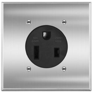 50 Amp 250V NEMA 6-50R Power Outlet, Heavy-Duty 50A Receptacle, for Welders, Plasma Cutters, Electric Ranges, Dryers, and More UL Listed micmi (NEMA 6-50R w/Square wallplate)
