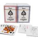 Regal Games - Bulk Playing Cards Set for Adults & Professionals - 6 Red & 6 Blue Standard, Large Print Deck of Cards - Blackjack, Euchre, Canasta, Poker Cards - Fun & Travel Playing Cards (10 Pack)