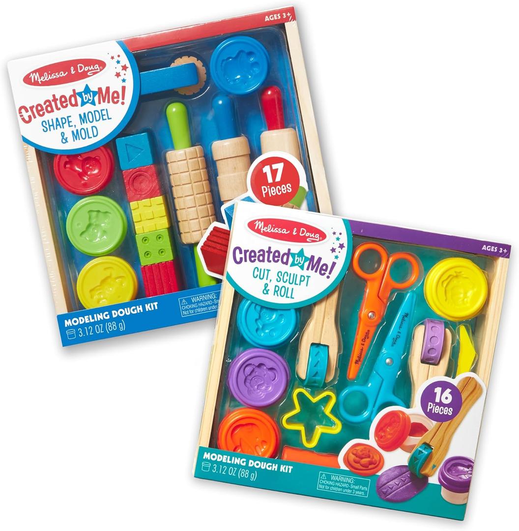 Melissa & Doug Modeling Dough & Sculpting Tools, 8 Tubs of Playdough Modeling Clay with Cutters, Rollers & Molds, Arts & Crafts Kit & Accessories, Preschool Learning Toys for Kids Ages 3+