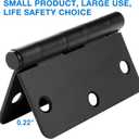 12 Pack Black Door Hinges Black Matte Black Hinges for Doors 3 1/2 Interior Door Hinges 3.5" x3.5 Inch Hinges Rounded 1/4" Raidus Standard Residential Bedroom Door Hinge Sturdy Door Hardware