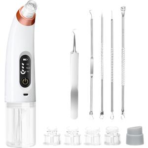 Blackhead Remover Vacuum - Water Cycle Facial Pore Cleaner with 3 Adjustable Suction Power 6 Probes USB Rechargeable - Blackhead Extractor Tool Kit for Women & Men
