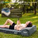Thick 4 INCH Memory Foam Camping Mattress Pad with Built-in Pillow, Dual Layer Roll Up Floor Sleeping Mat, Camping Cot Mattress Sleeping Pad Travel Car Tent Guest Bed for Guest Adults, Single:75"L x 30"W x 4"Th
