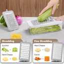 Geedel Vegetable Cutter, Onion Cutter Pro Food Chopper, Kitchen Vegetable Slicer Dicer Cutter Grater, Veggie Chopper with container for Salad Onion Potato Carrot (4 in 1, White)