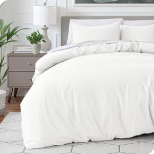 Bare Home Bedding Duvet Cover Queen Size - Premium 1800 Super Soft Collection - Lightweight, Cooling Duvet Cover - Soft Breathable Bedding (Queen, Cream)