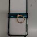 for Samsung Galaxy Z Flip 7 Clear Case Hinge Protection with Ring Holder & Screen Protector Soft All-Inclusive Shockproof Cover for Samsung Galaxy Z Flip 7 (Green)