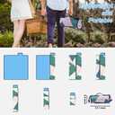 SHANQUAN Picnic Blankets Outdoor Blanket, Large Beach Mat Waterproof Foldable Picnic Mat with Carry Strap,Portable Camping Park Blanket for Grass Lawn Hiking Travel Concerts (Euclidean Geometry(thicken)