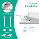 Toilet Seat, Round Toilet Seat with Slow Close Hinges, Never Loosen, Easy Installation and Cleaning, For Most Standard Round Toilet Seats(16.5"), Two Sets of Parts, Durable Plastic