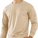 NORTHYARD Men's Crewneck Sweatshirt Long Sleeve Cotton Sweat Shirt Lightweight Athletic Workout Sport Gym Running Sweatshirts (3X-Large, Lightkhaki)