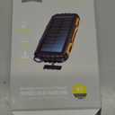Power-Bank-Solar-Charger - 42800mAh Portable Charger,Solar Power Bank,External Battery Pack 5V3.1A Qc 3.0 Fast Charger Built-in Super Bright Flashlight (Orange)