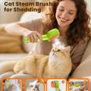 4-in-1 Cat Steam Brush, 2025 Upgraded Pet Steam Brush for Indoor Cats Dogs Spray Hair Removal Comb, 2 Spray Self-Cleaning Dog Brushes for Shedding,Massage,Cleaning Grooming (Green)