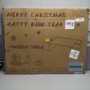 Puzzle Table 1500pcs,Foldable Puzzle Table for Storage with 4 Drawers, Metal & Plastic Frame,U-Shaped Legs, Grey & Black, 15.35 Inch Height