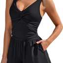 Charmo Romper Swimsuits for Women 2026 Tummy Control One Piece Swimsuit with Shorts Slimming Bathing Suit for Women (Black, M)