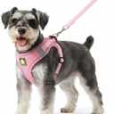 Dog Harness with Leash Set, No Pull Adjustable Reflective Step-in Puppy Harness with Thickened Padded Vest for Extra-Small/Small Medium Dogs (Pink, Medium)