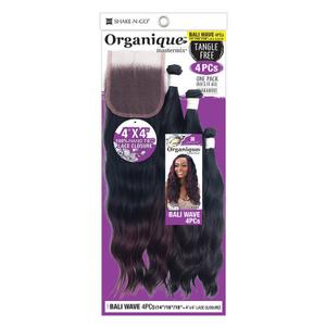 Shake N Go Organique Mastermix Bali Wave 18"/20"/22" + 4" x 4" Closure 4pcs Color: 2