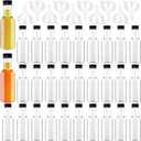 Mini Liquor Bottles, 30 Pack Airtight Plastic Spirit With Black Cap, 1.7 Oz Empty Alcohol Shot With 10 Funnels, Miniature for Weddings, Parties
