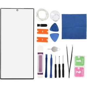 Screen Glass Lens Replacement for S23 Ultra, Front Outer Lens Glass Screen Assembly with Repair Tool, Glue, Phone Screen Repair Accessories