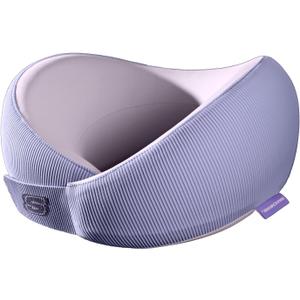 Skechers Women's Memory Foam Neck Pillow, Comfortable & Breathable Travel Pillow,Neck Pillow Airplane for Travel, Car Rides, Home, and Office Use, Ergonomic Design for Men and Women,Purple, 1 Count