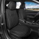 MotorBox Car Seat Covers - Ranch Leatherette Faux Leather Black Seat Covers for Car - Diamond Stitched Cushioned Seat Protectors for Automotive Accessories, Trucks, SUV, Car - Two Front Covers
