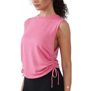 Women's Workout Tank Tops 2025 Summer Yoga Shirts Athletic Top Gym/Running Cropped Tank Tops (Pink) L